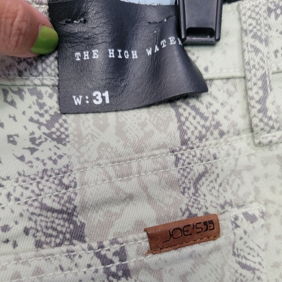 Joe's The High Water Mint Green Snakeskin Print Size 31 - Picture 4 of 10
